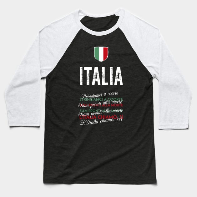 Il Canto degli Italiani (Italian national anthem) Baseball T-Shirt by stariconsrugby